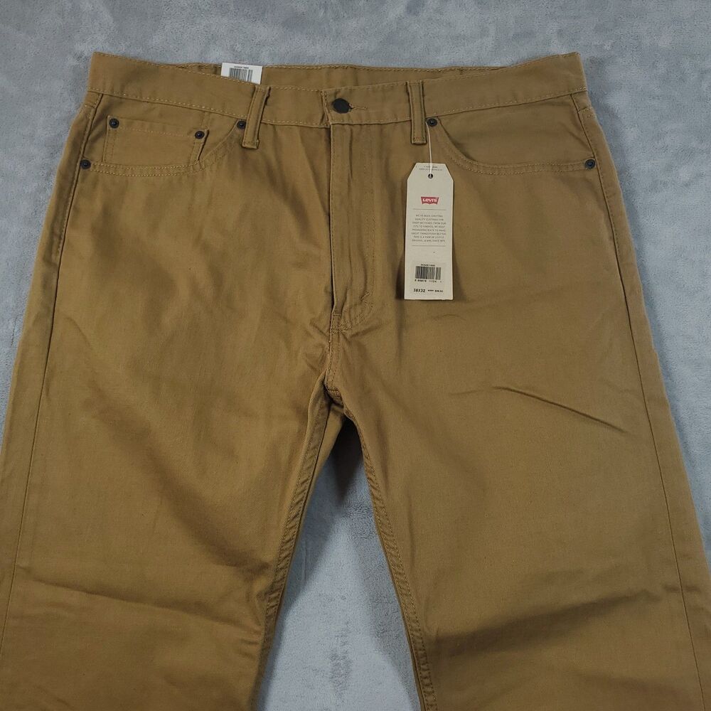 Levi's 502 Beige Denim Dark Wash Stretch City Street Workwear Jeans Men's 38x32